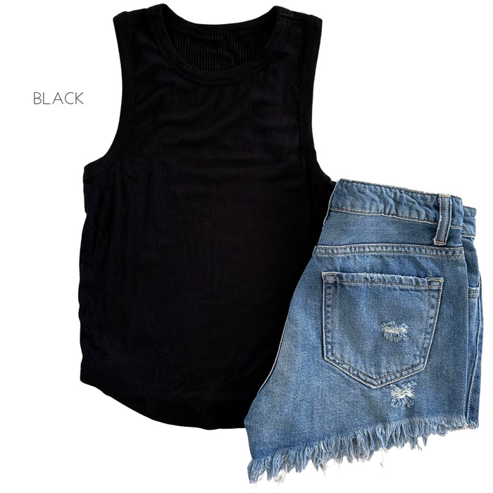 Ribbed Fitted Tank