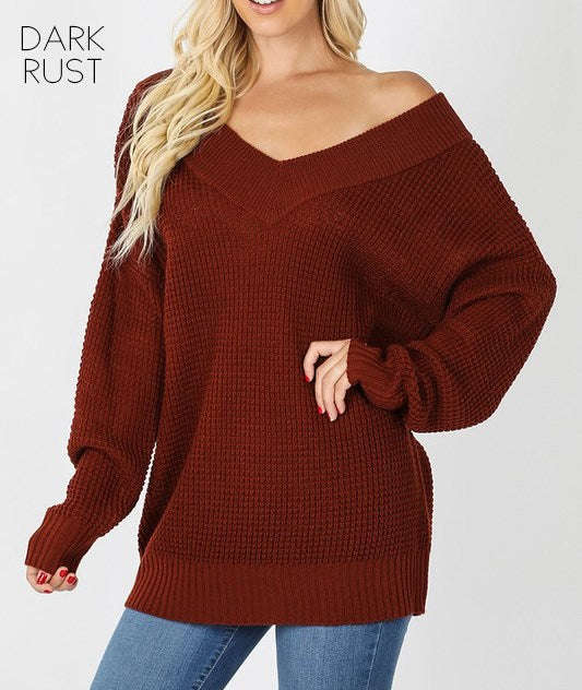 Trending Waffle Knit Sweater | S-XL