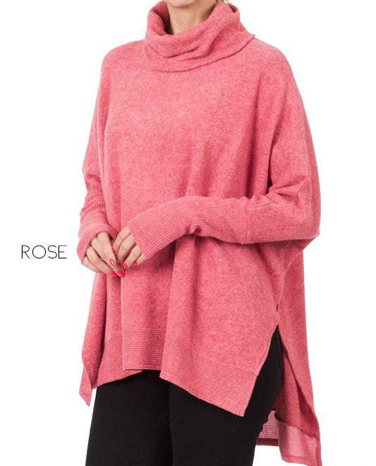 Ultra Soft Cowl Neck Sweater Tunic | S-XL
