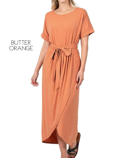 Cuffed Belted Dress | S-XL