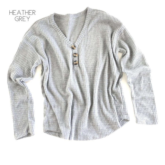 Ultra Soft Button Waffle Top