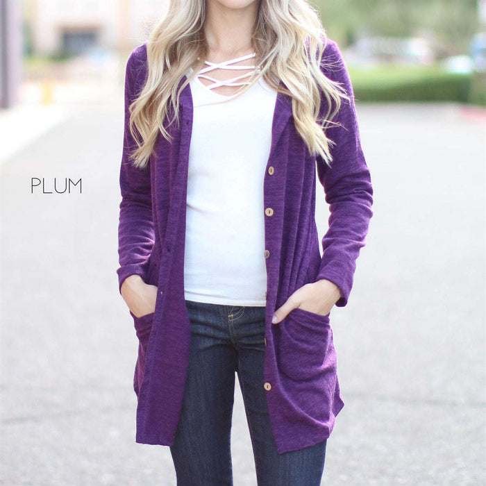 Button Cardigan Hoodie | S