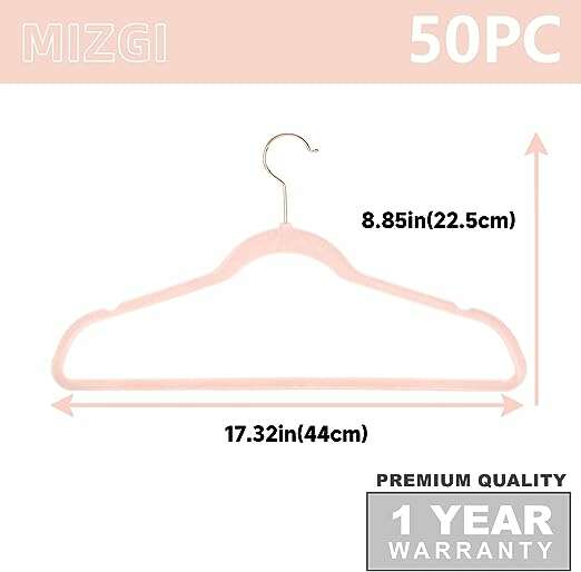 Premium Velvet Hangers | Blush Pink - 50-Pack