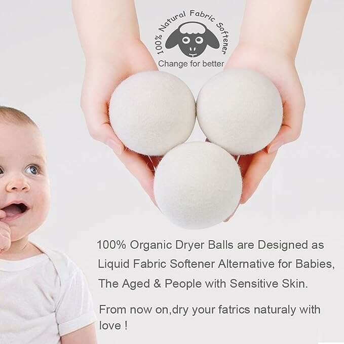 Wool Dryer Balls Organic XL 6-Pack