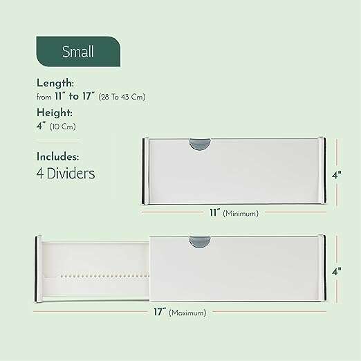 Adjustable Drawer Dividers - 4 Pack