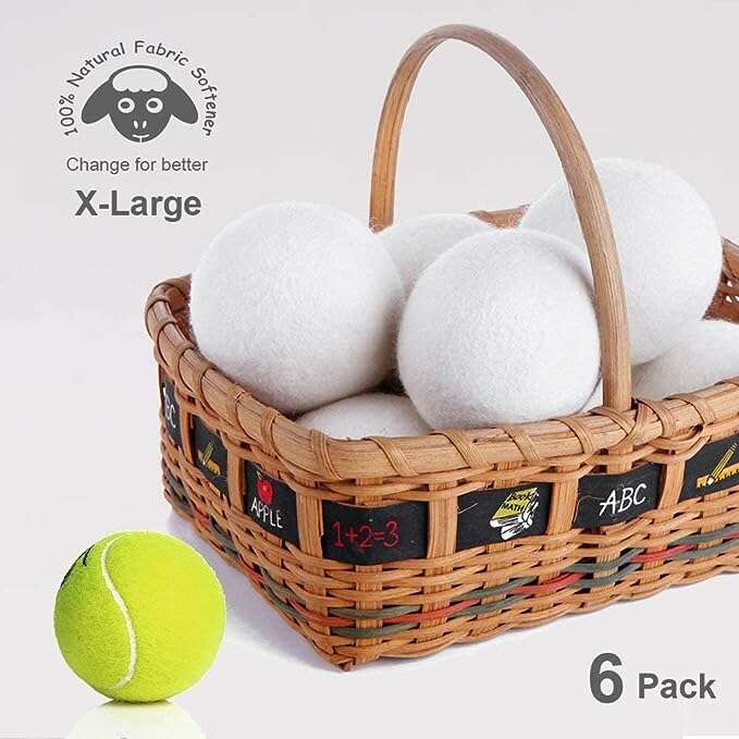 Wool Dryer Balls Organic XL 6-Pack