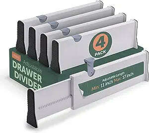Adjustable Drawer Dividers - 4 Pack