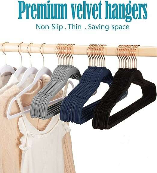 White Velvet Hangers 50 Pack Felt Hangers