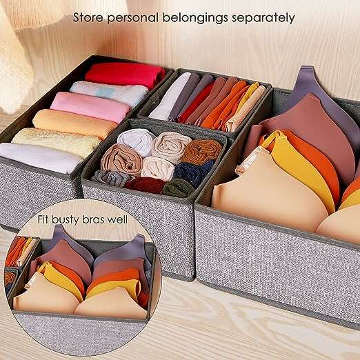 Drawer Organizer, 6 Set Foldable Underwear Drawer Organizer and Closet Dividers