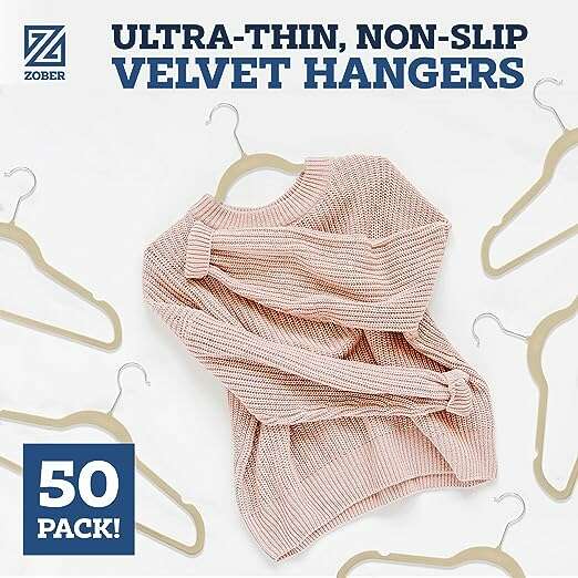 Velvet Hangers 50 Pack - Ivory