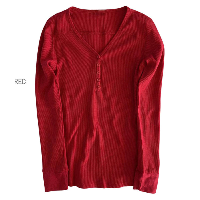 Henley V-Neck Thermal Layering Top