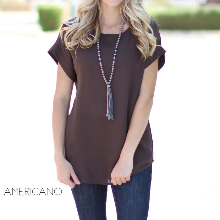 Lightweight Cuff Sleeve Blouse | S-XL