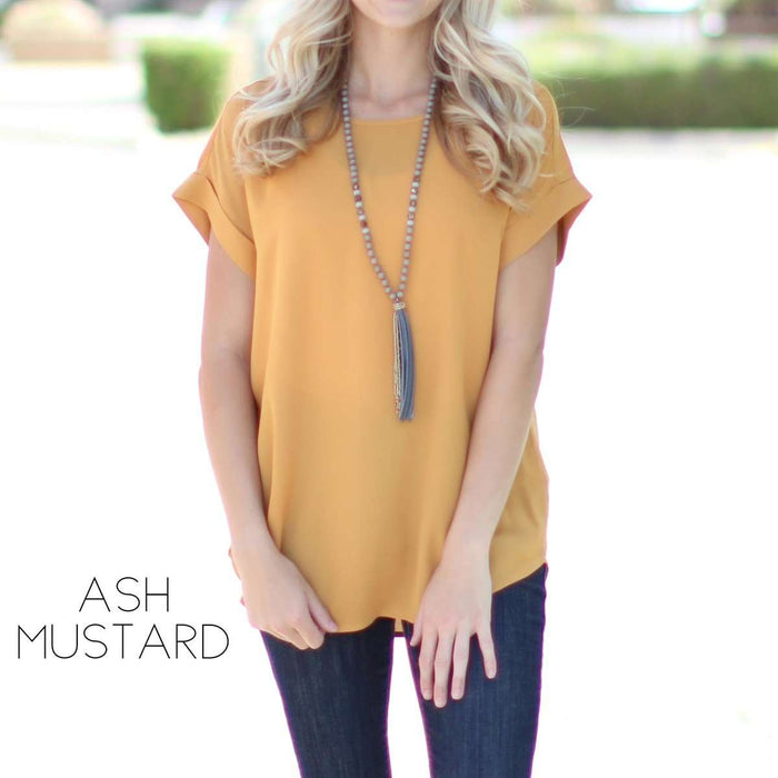 Lightweight Cuff Sleeve Blouse | S-XL