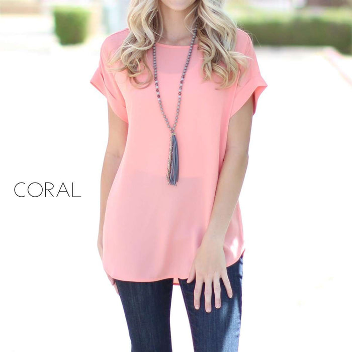 Lightweight Cuff Sleeve Blouse | S-XL