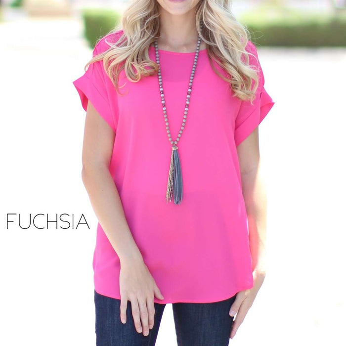 Lightweight Cuff Sleeve Blouse | S-XL