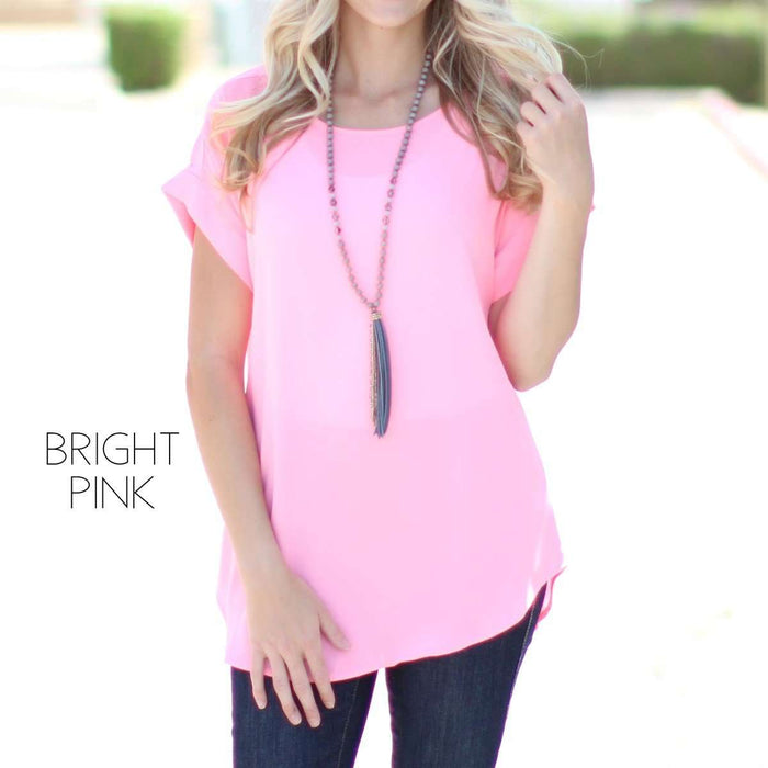 Lightweight Cuff Sleeve Blouse | S-XL