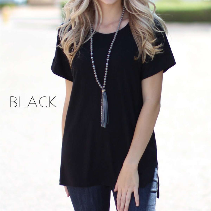 Ribbed Flowy Top | S-XL