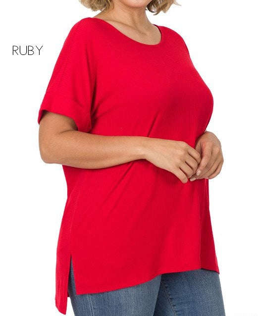 Ribbed Flowy Top | S-XL
