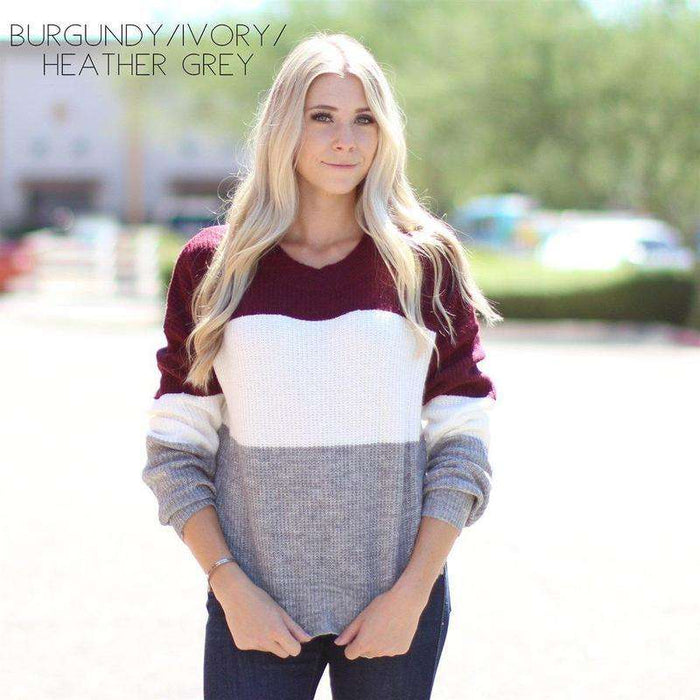 Knit Colorblock Sweater | S-3XL