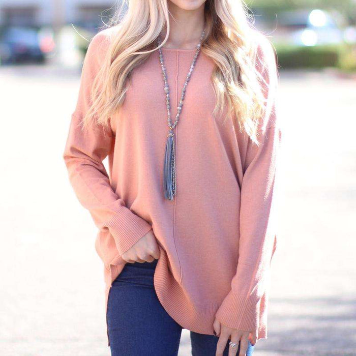 Wide Neck Sweater Tunic