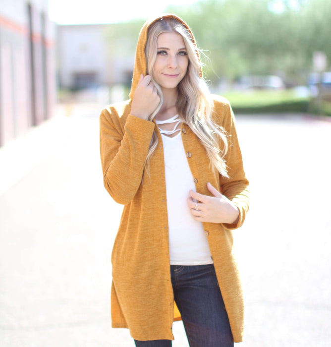 Button Cardigan Hoodie | S