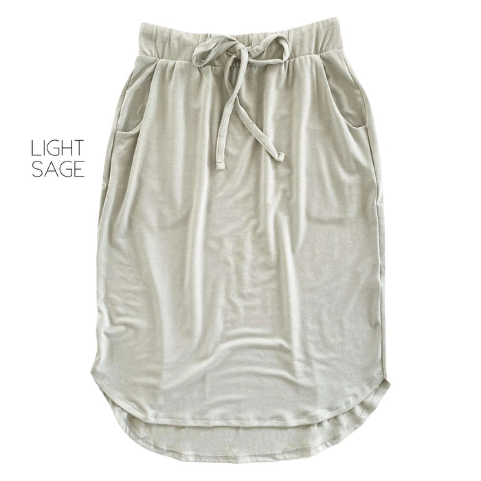 Sage Pockets Elastic Hem Skirt – newCreation Apparel