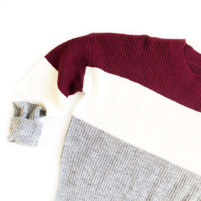 Knit Colorblock Sweater | S-3XL