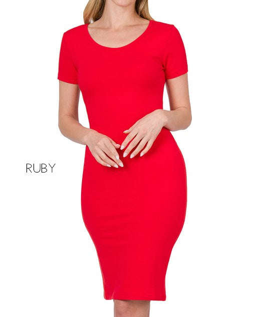 Midi Fitted Dress | S-XL